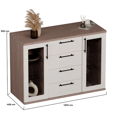 Комод со стеклянными полками P707.1