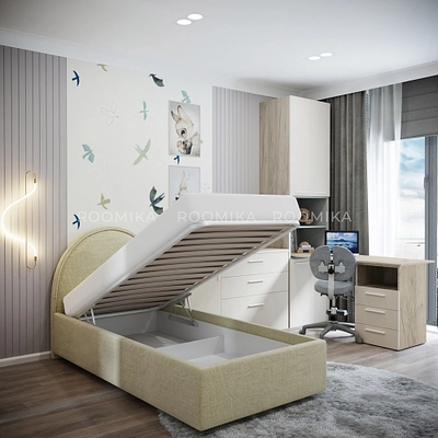 Кровать односпальная мягкая БАББЛ с подъемным механизмом