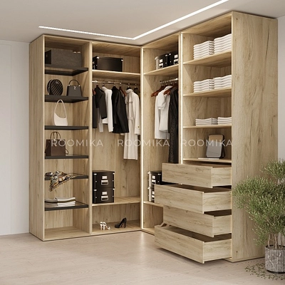 Гардеробная система без фасадов Элементис 3