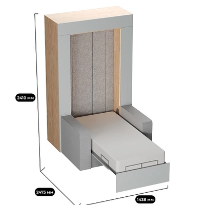 Шкаф-кровать трансформер L950-60.90, 90x200