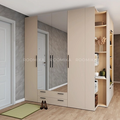 Шкаф двустворчатый с ящиками и с зеркалом L211.60Z