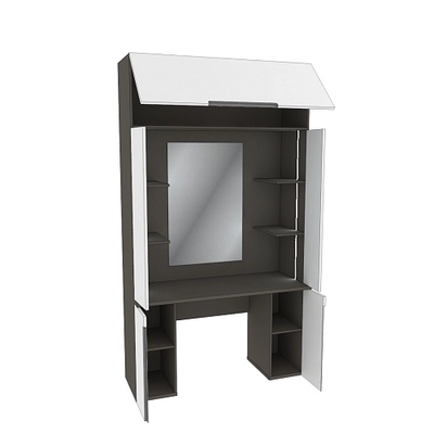 Стол туалетный с секцией и зеркалом с подсветкой, фасады в эмали LE404.44