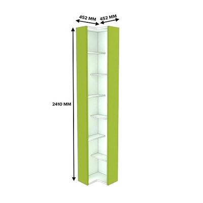 Стеллаж завершающий угловой равносторонний с подсветкой L230