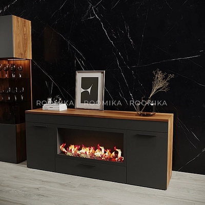 Тумба ТВ напольная с электрокамином L547