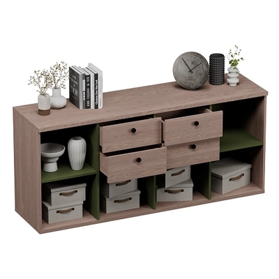 Cтеллаж для игрушек с ящиками L405