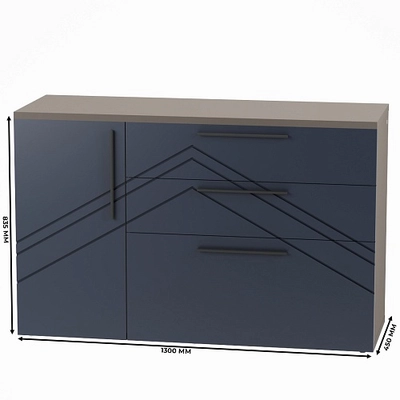 Комод с фрезерованными фасадами в эмали LE706 L/R