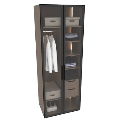 Шкаф для спальни с полками и штангой с подсветкой R210.60-4