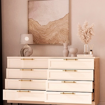 Комод с ящиками узкий с эмалевой столешницей A708.40ES