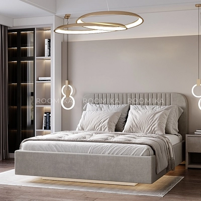 Кровать двуспальная мягкая ФЛАЙ с подъемным механизмом, 140x200