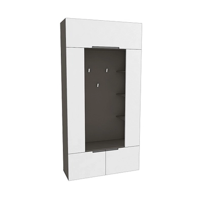 Секция под крючки с полками с подсветкой, фасады в эмали LE418 L/R