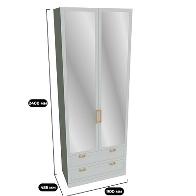 Шкаф двухдверный с ящиками с зеркалом A211.44Z