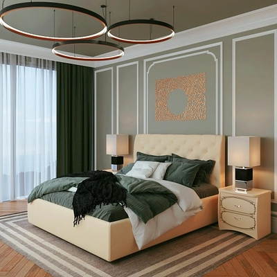 Кровать двуспальная мягкая МИРА с подъемным механизмом, 160x200