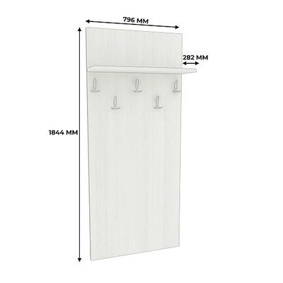 Вешалка настенная с полкой P175