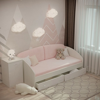 Кровать односпальная с ящиками P902N, 90x190