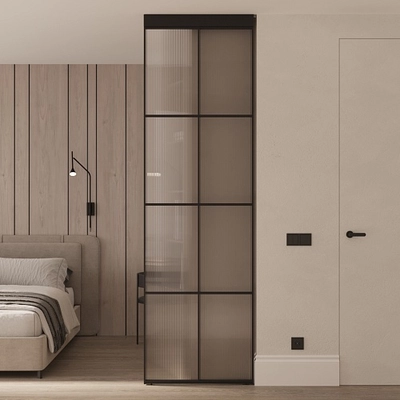 Стеклянная перегородка для зонирования квартиры студии, стекло Эстриадо GRACE 12