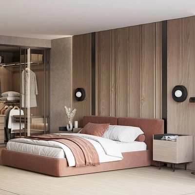 Спальня с контрасной кроватью №6