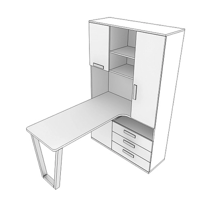 Шкаф со встроенным столом шириной 1154мм E407 L/R