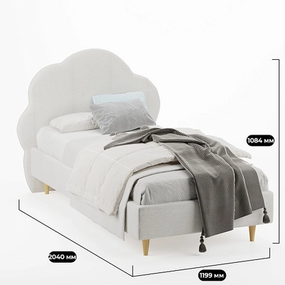 Кровать односпальная мягкая ОБЛАКО, 90x190