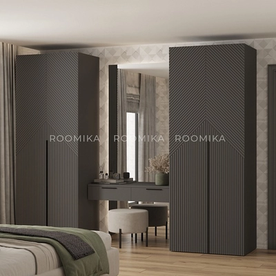 Шкаф 2 дверный, фрезерованные фасады в эмали LE210.60-1