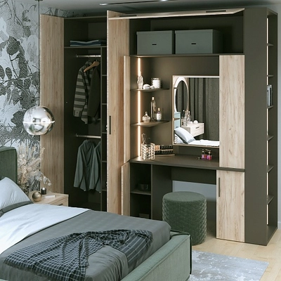 Стол туалетный с секцией и зеркалом L404.44
