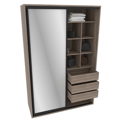 Шкаф-купе ХG160.60-1, профиль INTEGRO, фасад МДФ/зеркало серебро