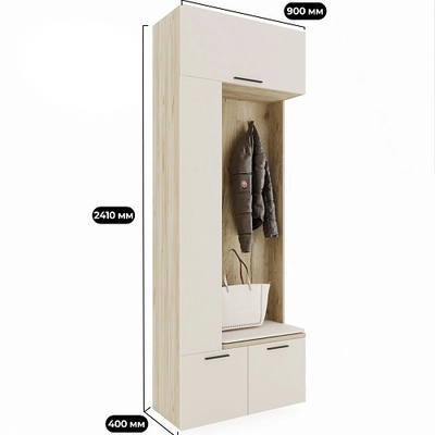 Секция с вешалкой и полками L409 L/R