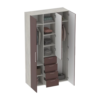 Шкаф трехдверный с ящиками узкий LG203.44