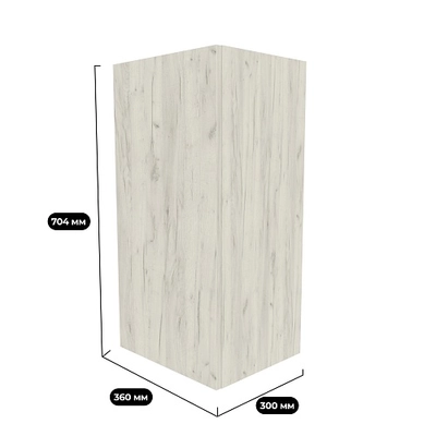 Навесная полка вертикальная с фасадом  2 ниши E312