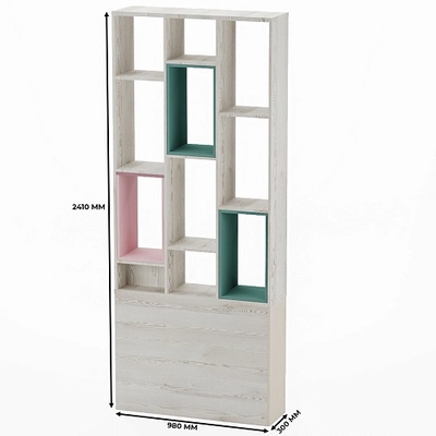 Стеллаж-тумба перегородка со вставками L239.90