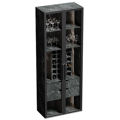 Шкаф-бар со встроенными ящиками с подсветкой R217