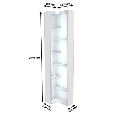Стеллаж завершающий угловой с подсветкой L230