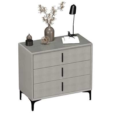 Комод мягкий, стекло прозрачное, ножки черные ГРЕЙС793