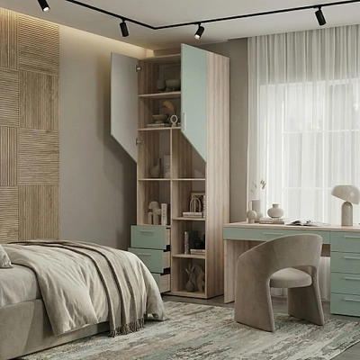 Шкаф с нишей, фасады в эмали LE216.15