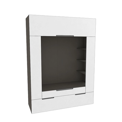 Секция для ТV с подсветкой, фасады в эмали LE406.60