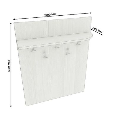 Вешалка настенная с  радиусной полкой P178 L/R