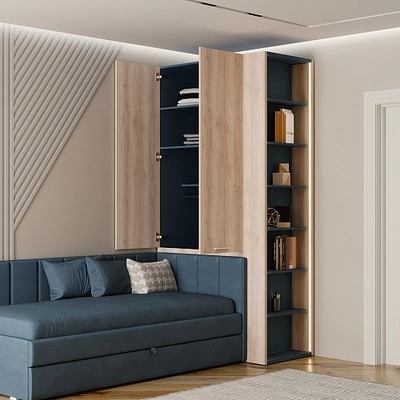 Шкаф двухдверный с фальш стенкой L212