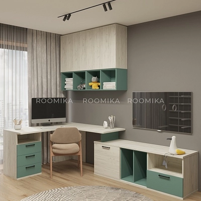 Тумба опора для стола с ящиками и нишей E705