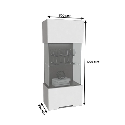 Шкаф навесной с подсветкой, фасады в эмали LE-350