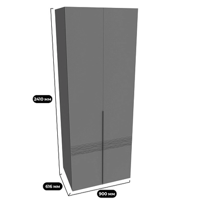 Шкаф 2 дверный, фрезерованные фасады в эмали LE210.60-2