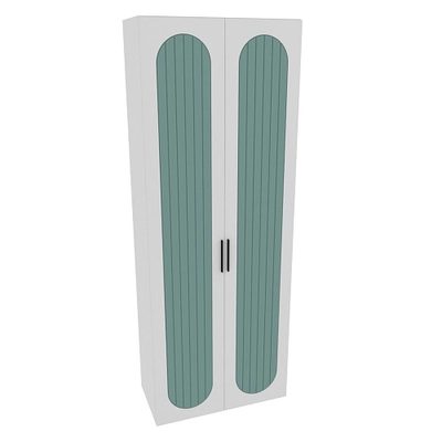 Шкаф двухдверный узкий, фрезерованные фасады в эмали LE210.44-1