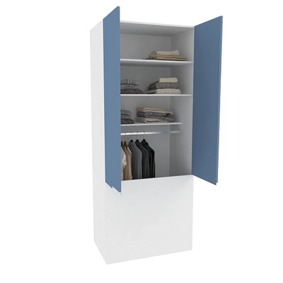 Шкаф двухдверный с фальш стенкой, фасады в эмали LE212