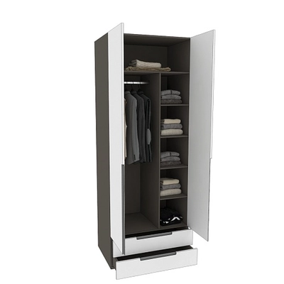 Шкаф 2 дверный с ящиками, фасады в эмали LE211.60