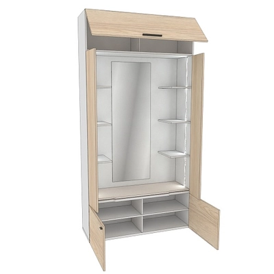 Секция с зеркалом и полками с подсветкой L408