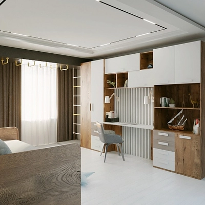 Навесная полка горизонтальная, открывание вверх, 3 ниши E323