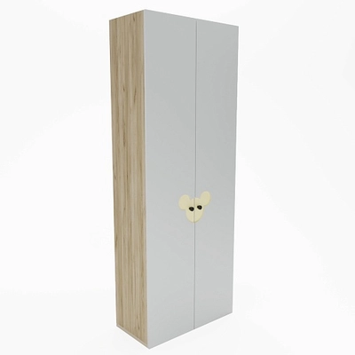 Шкаф двухдверный узкий, фасады в эмали LE210.44-1