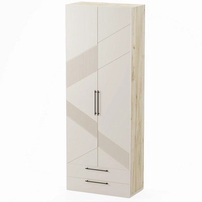 Шкаф 2 дверный с ящиками, фрезерованные фасады в эмали LE211.44