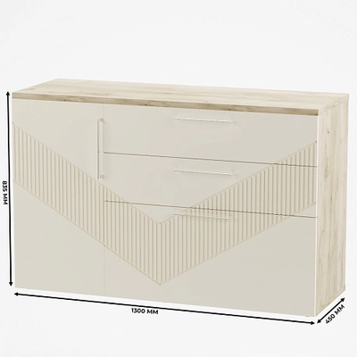 Комод с фрезерованными фасадами в эмали LE706 L/R