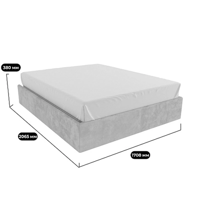 Мягкая кровать-подиум с коробом для хранения, 160x200