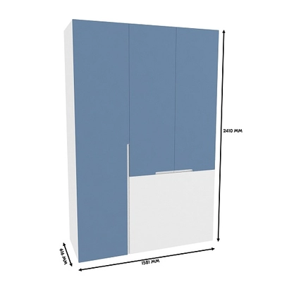 Шкаф двухдверный с фальш-стенкой и раздвижжными дверьми, фасады в эмали LE205 L/R