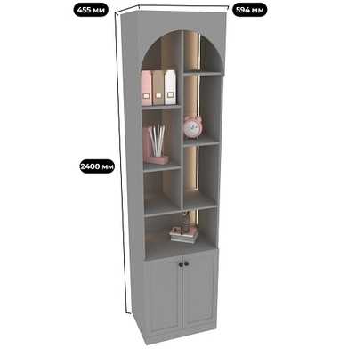 Шкаф книжный со столом с подсветкой А229.44